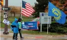  ?? Photograph: Jeff Kowalsky/AFP via Getty Images ?? United Auto Workers members picket outside General Motors Detroit-Hamtramck Assembly in Detroit last week.