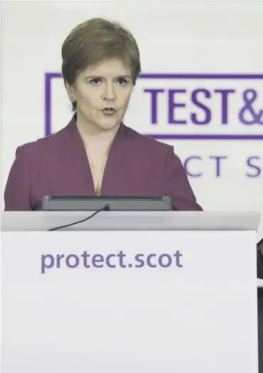  ??  ?? 0 First Minister Nicola Sturgeon has warned further national restrictio­ns could be needed