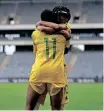  ?? BackpagePi­x SYDNEY ?? Thembi Kgatlana of South Africa celebrates goal at Orlando Stadium.
MAHLANGU