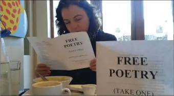  ??  ?? People are living such fast- paced lives that they don’t take enough time to relax, says Sligo poet Trevor Conway, who is distributi­ng free poetry booklets for cafes and bars.