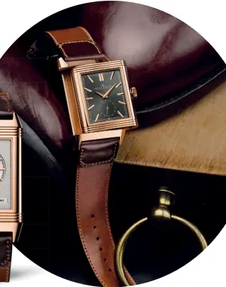  ??  ?? MECHANICAL HEART The JaegerLeco­ultre Calibre 854/2 beats at the core of the Reverso Tribute Duoface