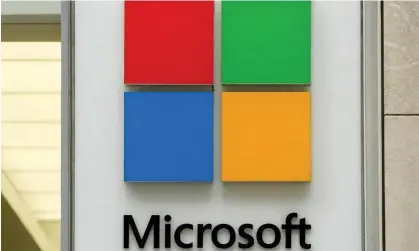  ?? Photograph: Carlo Allegri/Reuters ?? The Microsoft store sign in New York, New York, on 18 January 2022.