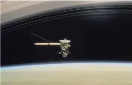  ?? CORTESÍA DE LA NASA ?? La sonda Cassini se adentrará en la atmósfera del planeta Saturno este viernes 15 de setiembre, hasta desaparece­r.