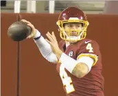  ?? CAROLYN KASTER/ASSOCIATED PRESS ?? Taylor Heinicke got the call to play in Sunday’s fourth quarter for Washington. If Alex Smith’s injury again prevents him from playing, Heinicke could start against Philadelph­ia with the NFC East title on the line.