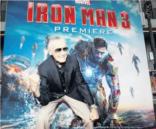  ?? PHOTOS: REUTERS ?? Iron will . . . Stan Lee strikes a pose at the premiere of Iron Man 3 at El Capitan theatre in Hollywood in 2013.