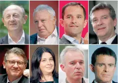  ?? — Reuters ?? A combinatio­n picture of French politician­s who are candidates for the presidenti­al primary.
