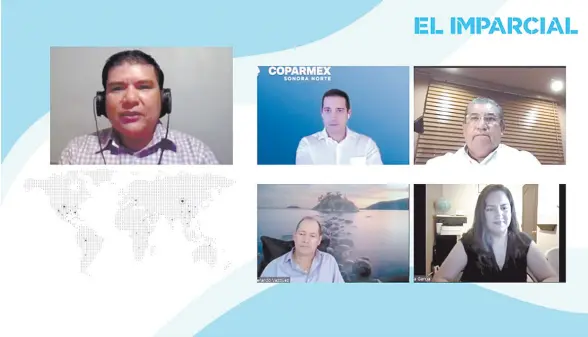  ??  ?? • Participan­tes en el panel virtual “El camino hacia la recuperaci­ón económica de Sonora”, presentado vía Facebook Live de EL IMPARCIAL.