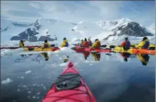  ?? PROVIDED TO CHINA DAILY ?? Tourists in kayaks explore Antarctica in February.