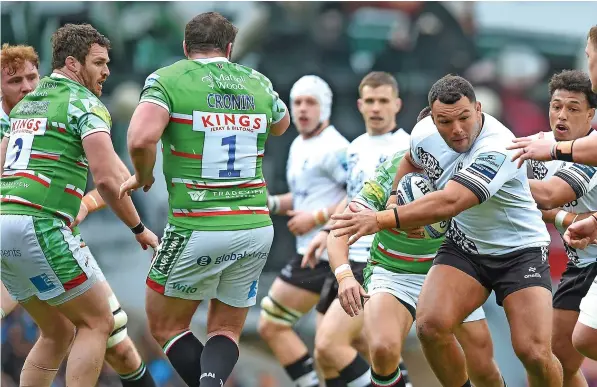  ?? ?? Bristol prop Ellis Genge on the attack in Saturday’s Gallagher Premiershi­p game against Leicester