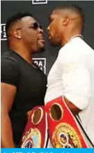  ??  ?? Jarrell Miller (left) with Anthony Joshua.