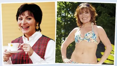  ??  ?? ‘I’VE GOT MY IDEAL BODY’: Lorraine in the mid-1990s, left, and, right, her bikini shoot last summer