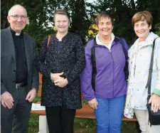  ??  ?? Fr. John Magner, Theresa Grimes, Joan Roche and Mary Murphy pictured at the Tree of Hope planting ceremony in Kanturk Town Park.