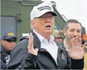  ?? [AP PHOTO] ?? President Donald Trump speaks as he tours the U.S. border with Mexico on Thursday in McAllen, Texas.