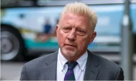  ?? Photograph: Tayfun Salcı/Zuma/Rex/Shuttersto­ck ?? Boris Becker wore a tie in the Wimbledon colours of purple and green when he was convicted.