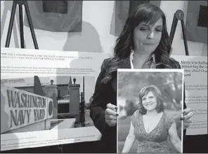  ?? AP/TAMARA LUSH ?? Patricia DeLorenzo holds a photograph of her sister, Mary Frances DeLorenzo Knight, in Tampa, Fla., on Friday. She said she wants justice for her sister and the other Navy Yard victims.