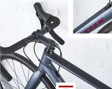  ??  ?? The Vitus’ shortish head tube equates to a low 576.3mm stack