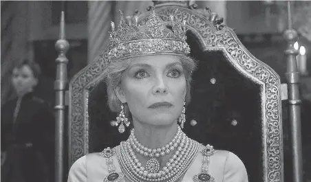  ??  ?? Michelle Pfeiffer brings the evil as Queen Ingrith in “Malificent: Mistress of Evil.”