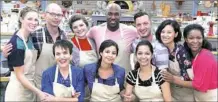  ?? Mark Bourdillio­n/ABC ?? In a two-hour season premiere Thursday, “The Great American Baking Show” (formerly “The Great Holiday Baking Show”) returned with slices of cake and plates of cookies. The contestant­s: Amanda Faber, left, Michael Wolfe, Nancy Judd, Ashlyn Morgan,...