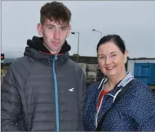  ??  ?? David O’Donovan and his aunt, Marguerite Kelleher, from Millstreet, on their way to Croker for the big match.