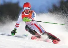  ?? AFP ?? Austria’s Marcel Hirscher competes in the men’s alpine combined slalom at the Jeongseon Alpine Centre yesterday.