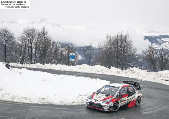  ??  ?? Elfyn Evans in action in Monza at the weekend.
Picture: Getty Images