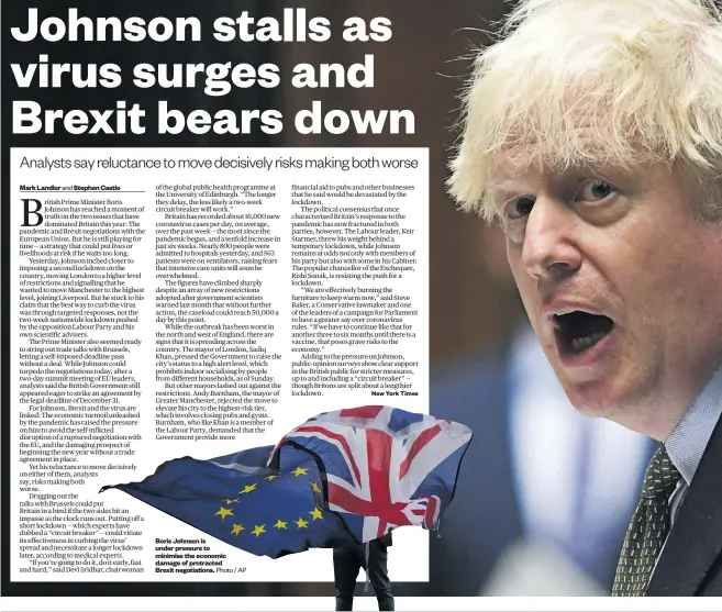  ?? Photo / AP ?? Boris Johnson is under pressure to minimise the economic damage of protracted Brexit negotiatio­ns.