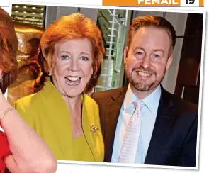  ??  ?? NO ONE QUITE LIKE HER: Cilla, left, in a TV publicity shot. Above: With her eldest son Robert at a lunch in 2014