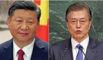  ?? - AP/PTI file ?? STRATEGIC TALKS: A meeting between South Korean President Moon Jae-in and China’s Xi Jinping was held on the sidelines of an APEC summit in Danang, Vetnam.