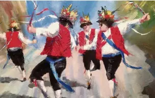  ??  ?? ●● Saddlewort­h Morris Men by Roger Needham