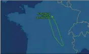  ?? (Capture d’écran du site FlightAwar­e) ?? Le Orly-Nice de 14 h 34 n’est jamais arrivé à Nice. Alors qu’il avait effectué plus de la moitié de son plan de vol, l’A320 a dû faire demi-tour.