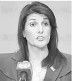  ??  ?? Nikki Haley