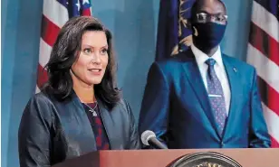  ?? THE ASSOCIATED PRESS FILE PHOTO ?? Michigan Gov. Gretchen Whitmer was “moved around” as the FBI tracked the plot to abduct her.