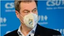  ??  ?? Bavarian State Premier and CSU party leader Markus Söder conceded defeat to Laschet in the race for the top campaign job