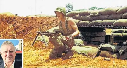  ?? PHOTO: SUPPLIED & LAURA SMITH ?? Then gunner Ian Beker with an M60 machinegun. Left: Mr Beker says the 50year anniversar­y of his arrival home from the Vietnam War brings mixed emotions.