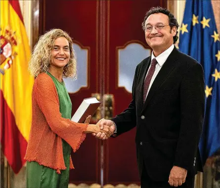  ?? EP ?? El fiscal general del Estado, Álvaro García Ortiz, con la presidenta del Congreso, Meritxell Batet.