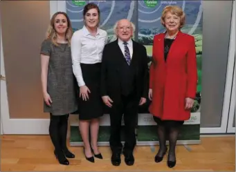  ??  ?? Ruth (second from the left) pictured with President Michael D. Higgins and his wife Sabina Higgins on a visit to New York recently for a United Nations event.