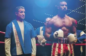  ??  ?? Sylvester Stallone and Michael B Jordan star in the too-soapy Creed II