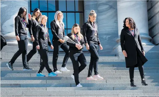  ?? Photo / Photosport ?? The Silver Ferns attended a netball World Cup celebratio­n at Parliament in Wellington yesterday.