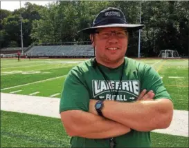  ?? MARK PODOLSKI — THE NEWS-HERALD ?? Longtime Lake Erie assistant Jerry Hazzard is in his first year as the Storm’s head football coach.