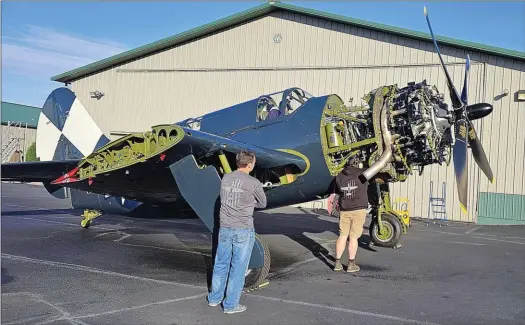  ?? FAGEN FIGHTERS WWII MUSEUM ?? À Granite Falls, dans le Minnesota, le SB2C-5 “Helldiver” du Fagen Fighters WWII Museum en octobre dernier.