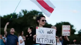  ??  ?? Акция протеста в Минске против уголовного преследова­ния сотруднико­в компании PandaDoc, 4 сентября