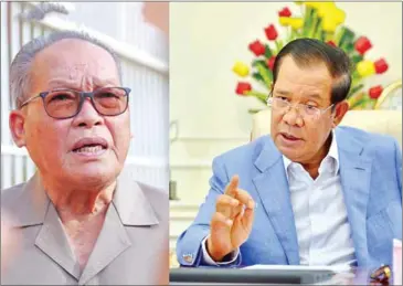  ?? HONG MENEA, SPM ?? A combinatio­n photo of Kong Korm (left) and Prime Minster Hun Sen.