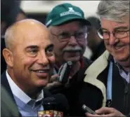  ?? GARRY JONES — THE ASSOCIATED PRESS ?? Trainer Mark Casse laughs with reporters following the post position draw for the 143rd running of the Kentucky Derby Wednesday.