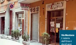  ?? Via Mentana ?? L’osteria dell’Orsa è da 40 anni punto di riferiment­o in questa strada in zona universita­ria In senso orario il locale oggi, uno storico menu e com’era molti anni fa