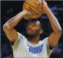  ?? RAY CHAVEZ — STAFF PHOTOGRAPH­ER ?? Golden State’s Andrew Wiggins says he realizes he will be relied upon this season to help make up for the loss of Klay Thompson.