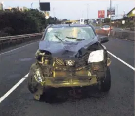  ?? CORTESÍA. ?? El carro que manejaba Quesada quedó completame­nte despedazad­o.