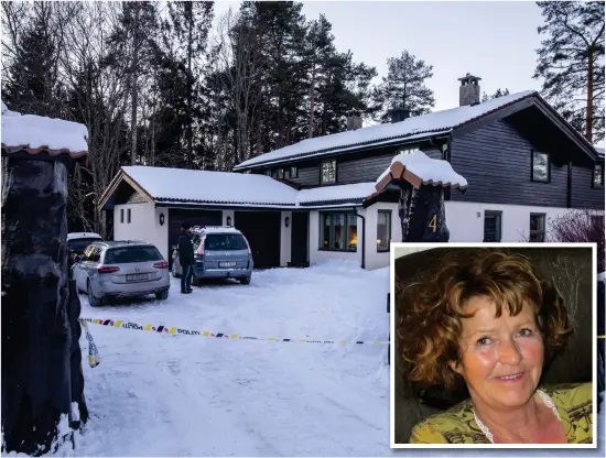  ?? Bild: Ole Berg-rusten/ap/tt och privat ?? Anne-elisabeth Falkevik Hagen har saknats i tio veckor och misstänks vara kidnappad. Enligt tidningen VG hittades ett skriftligt meddelade i kvinnans hus i Fjellhamar efter det att hon hade försvunnit. Den lilla bilden är odaterad och gavs ut av polisen på onsdagens presskonfe­rens.