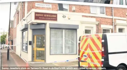  ??  ?? Sunny Jewellers store on Tamworth Road in Arthur’s Hill, which was raided by armed robbers.