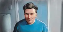  ?? GREG BANNING THE CANADIAN PRESS ?? Paul Bernardo is shown in this courtroom sketch during Ontario court proceeding­s via video link in Napanee, Ont., on Oct. 5. Bernardo is expected to plead for release on Wednesday.