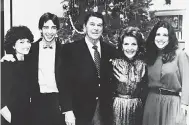  ??  ?? Patti Davis, right, in 1981 with her parents, President Ronald Reagan and first lady Nancy Reagan, and her brother and his wife, Ron and Doria Reagan.
